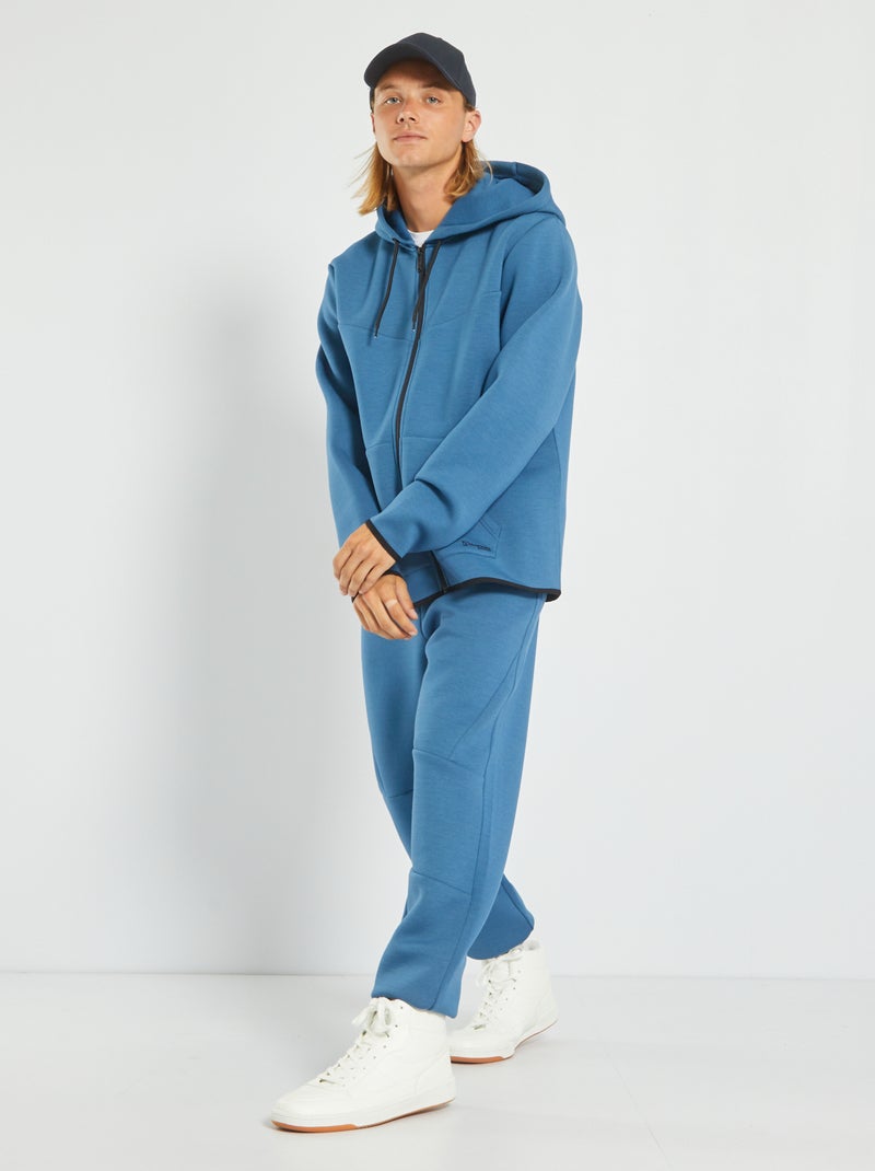 Felpa con zip in neoprene con cappuccio BLU - Kiabi
