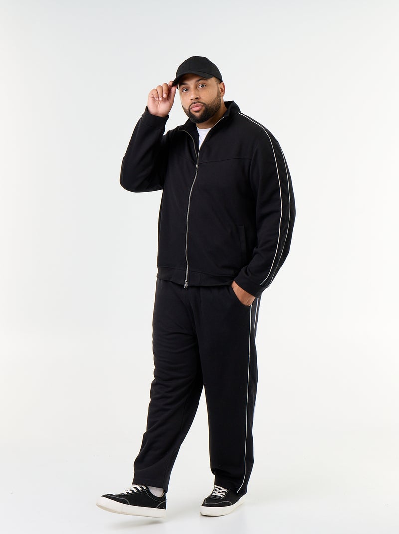 Felpa con zip in pile leggero Nero - Kiabi