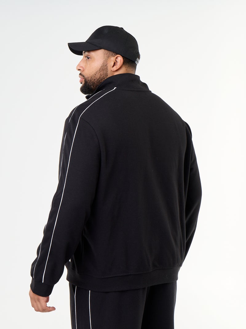 Felpa con zip in pile leggero Nero - Kiabi