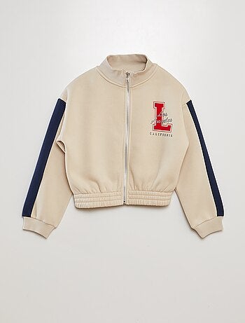 Felpa con zip in stile college americano