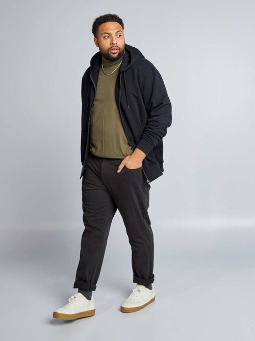 Felpa con zip in tessuto felpato con cappuccio - Kiabi