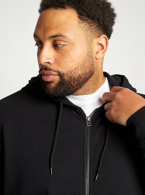 Felpa con zip in tessuto felpato con cappuccio - Kiabi