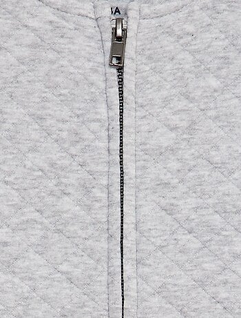 Felpa con zip in tessuto felpato trapuntato