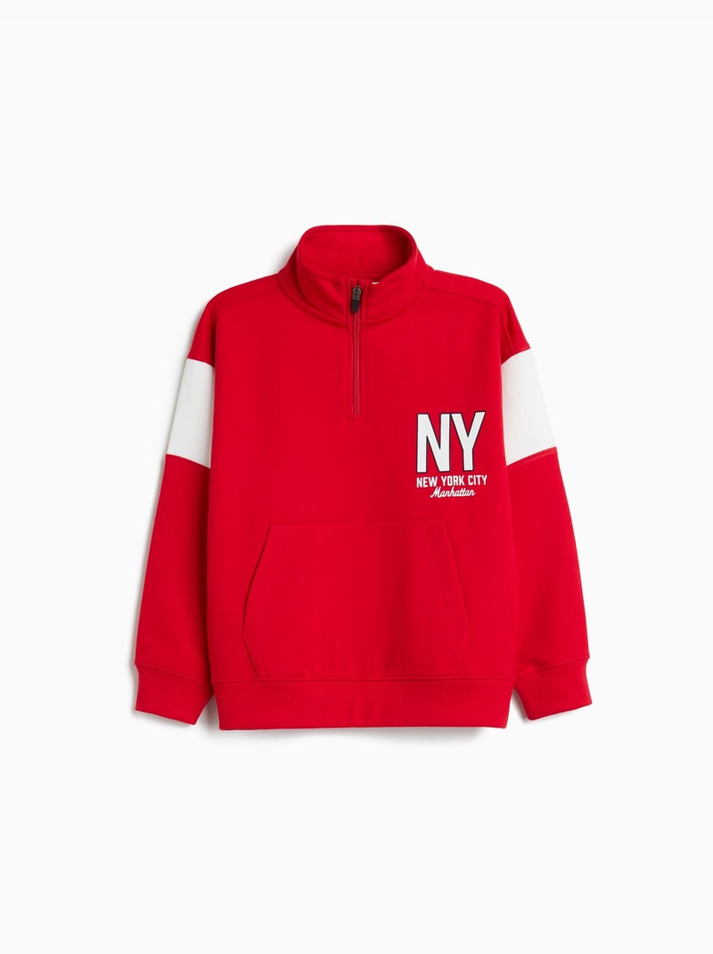 Felpa con zip, MO Fashion Rosso - Kiabi