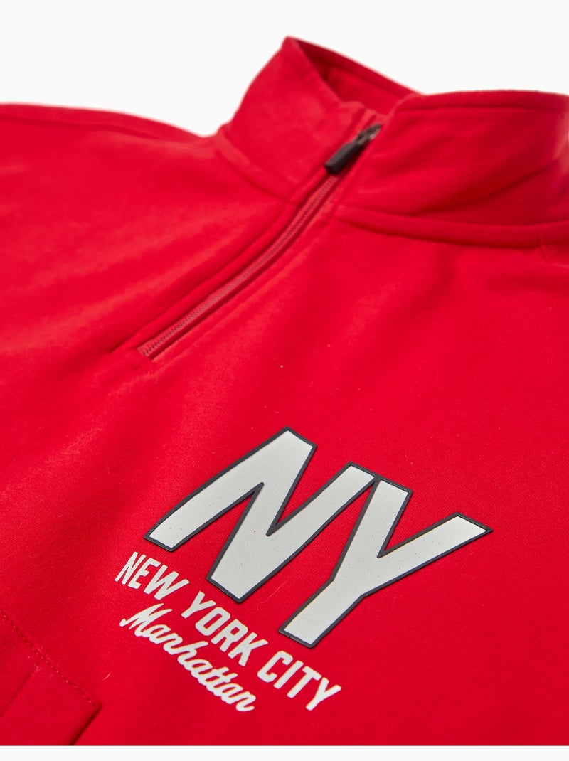 Felpa con zip, MO Fashion Rosso - Kiabi