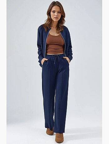 Felpa con zip modal touch e pantaloni a costine co-ord set hiccup