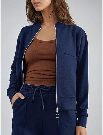 Felpa con zip modal touch e pantaloni a costine co-ord set hiccup