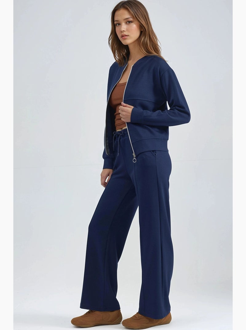 Felpa con zip modal touch e pantaloni a costine co-ord set hiccup Blu cobalto - Kiabi