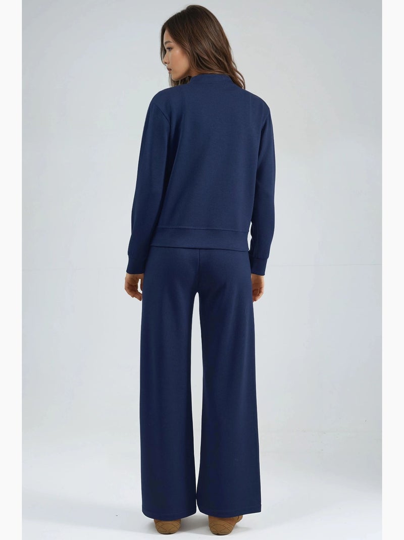 Felpa con zip modal touch e pantaloni a costine co-ord set hiccup Blu cobalto - Kiabi
