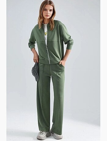 Felpa con zip modal touch e pantaloni a costine co-ord set hiccup