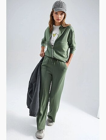 Felpa con zip modal touch e pantaloni a costine co-ord set hiccup