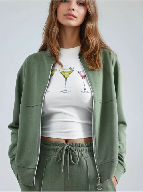 Felpa con zip modal touch e pantaloni a costine co-ord set hiccup - Kiabi