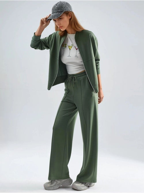 Felpa con zip modal touch e pantaloni a costine co-ord set hiccup - Kiabi