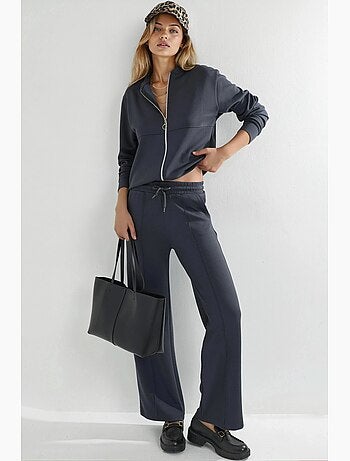 Felpa con zip modal touch e pantaloni a costine co-ord set hiccup