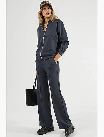 Felpa con zip modal touch e pantaloni a costine co-ord set hiccup