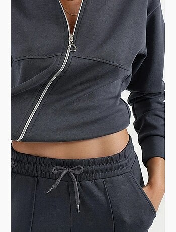 Felpa con zip modal touch e pantaloni a costine co-ord set hiccup