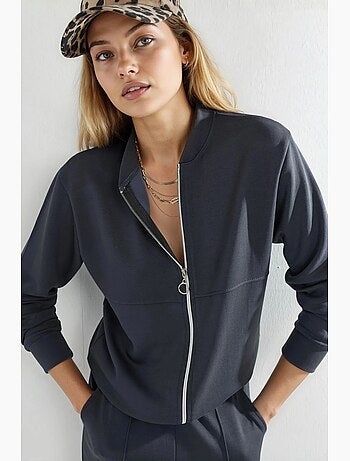 Felpa con zip modal touch e pantaloni a costine co-ord set hiccup
