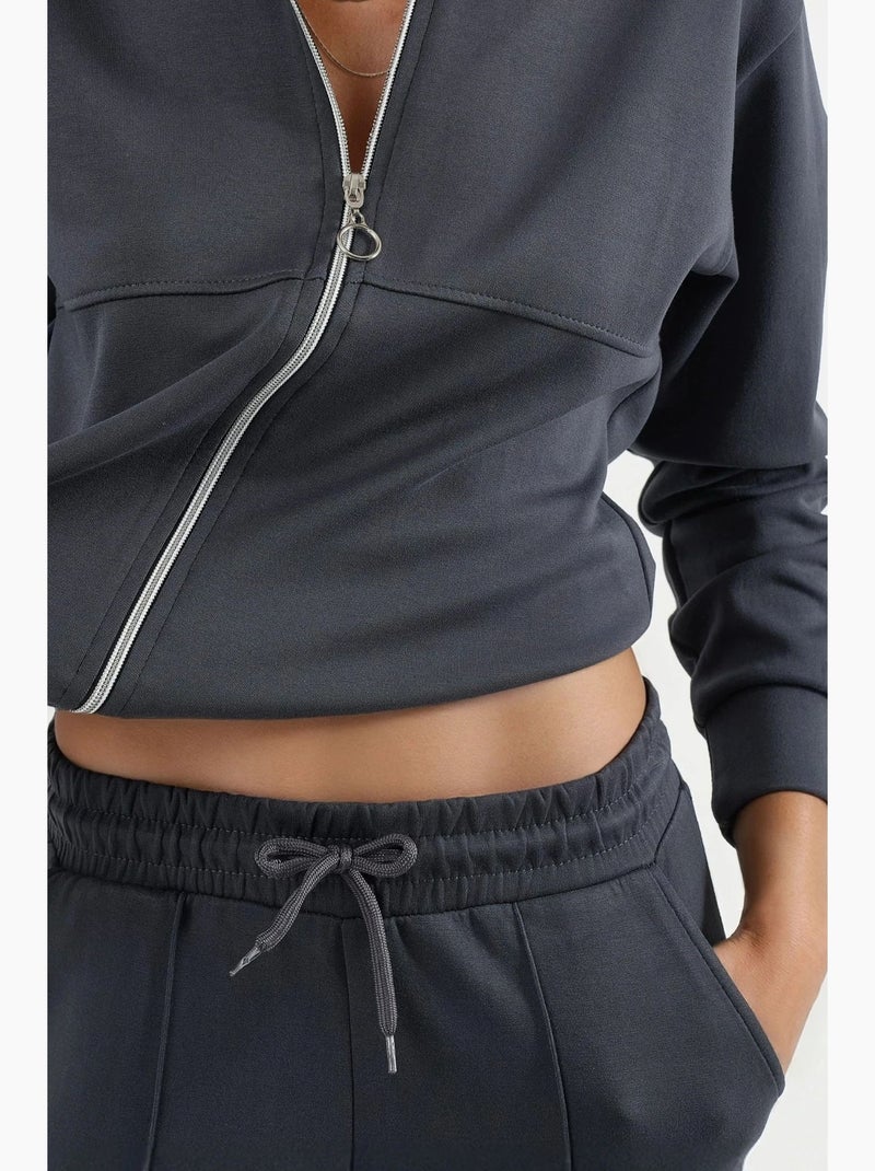 Felpa con zip modal touch e pantaloni a costine co-ord set hiccup Grigio - Kiabi