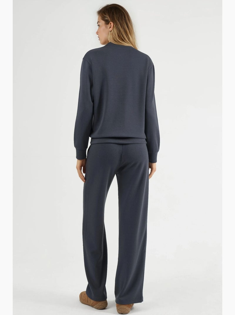 Felpa con zip modal touch e pantaloni a costine co-ord set hiccup Grigio - Kiabi