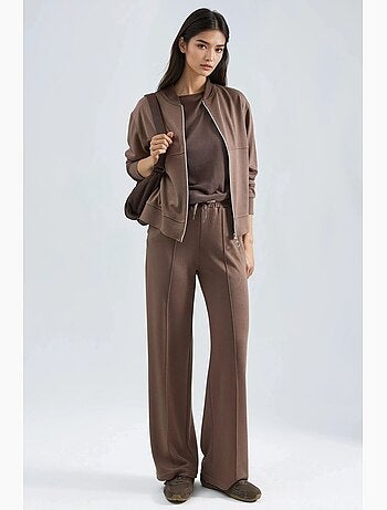 Felpa con zip modal touch e pantaloni a costine co-ord set hiccup