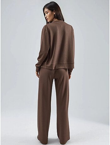 Felpa con zip modal touch e pantaloni a costine co-ord set hiccup