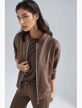 Felpa con zip modal touch e pantaloni a costine co-ord set hiccup