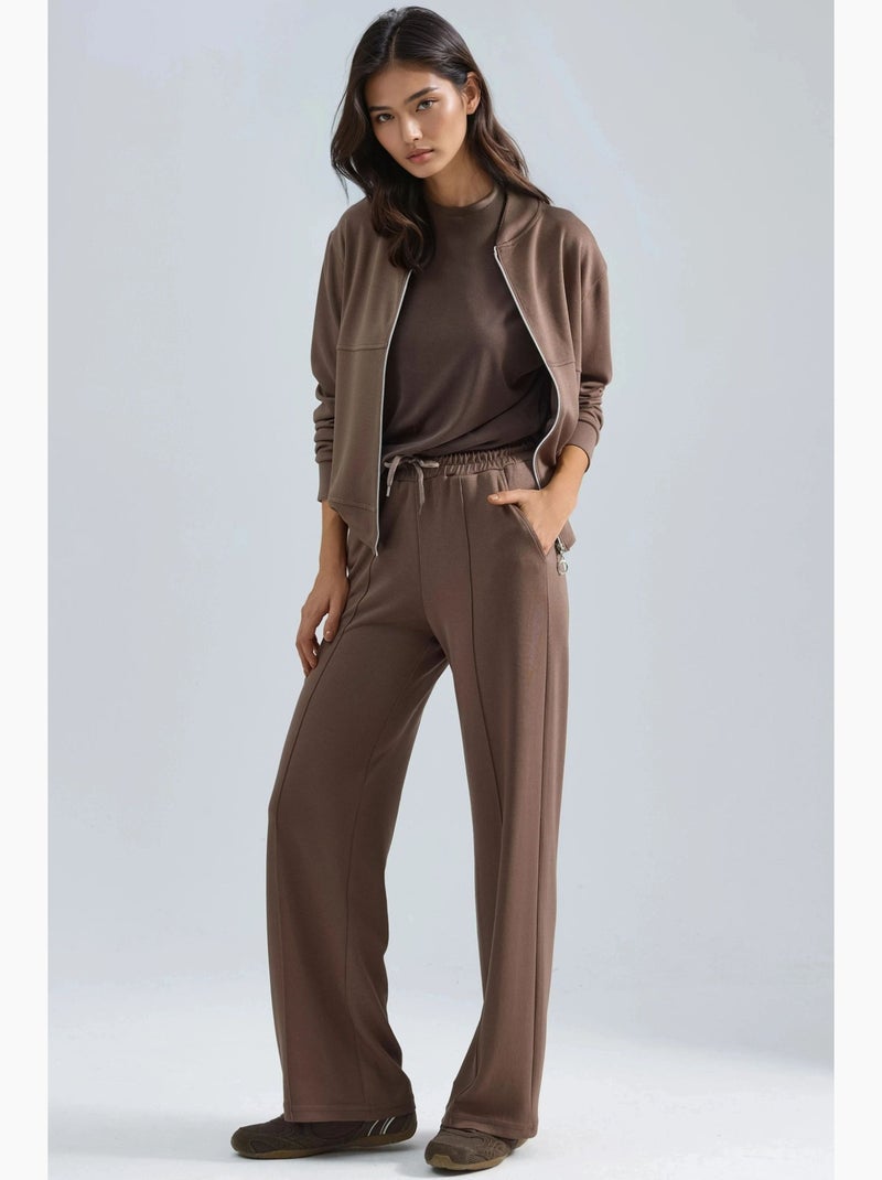 Felpa con zip modal touch e pantaloni a costine co-ord set hiccup Marrone chiaro - Kiabi