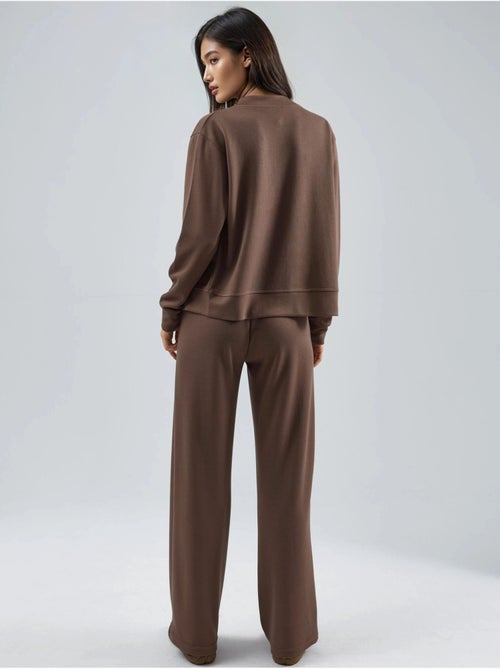 Felpa con zip modal touch e pantaloni a costine co-ord set hiccup - Kiabi Felpa con zip modal touch e pantaloni a costine co-ord set hiccup - Kiabi