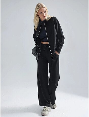 Felpa con zip modal touch e pantaloni a costine co-ord set hiccup