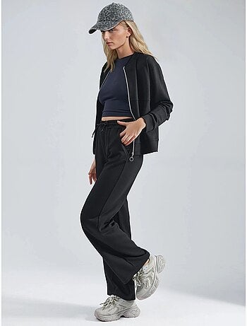 Felpa con zip modal touch e pantaloni a costine co-ord set hiccup