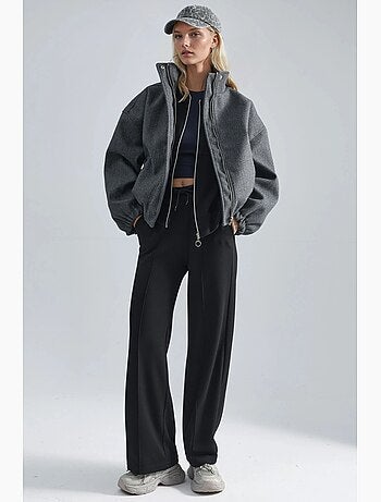 Felpa con zip modal touch e pantaloni a costine co-ord set hiccup