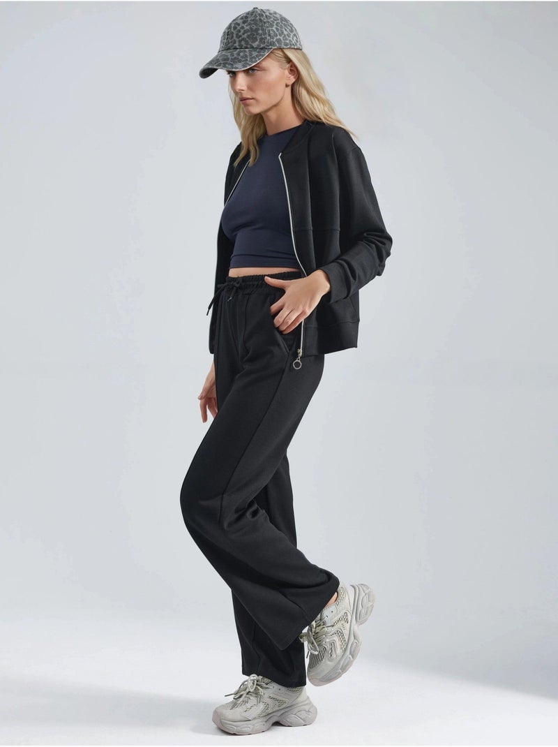 Felpa con zip modal touch e pantaloni a costine co-ord set hiccup Nero - Kiabi
