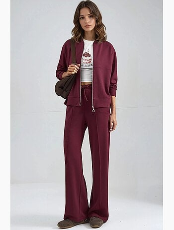 Felpa con zip modal touch e pantaloni a costine co-ord set hiccup