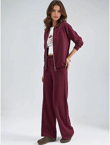 Felpa con zip modal touch e pantaloni a costine co-ord set hiccup