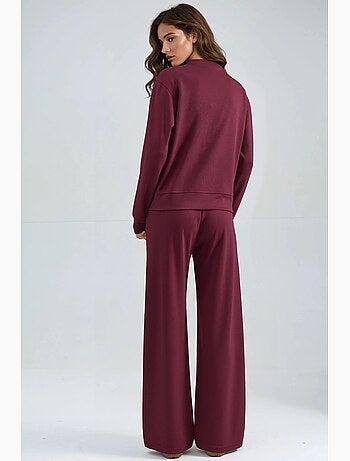 Felpa con zip modal touch e pantaloni a costine co-ord set hiccup