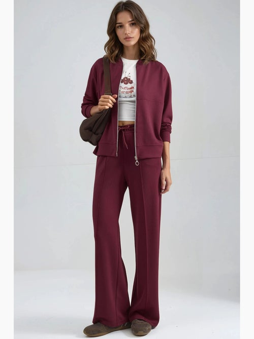 Felpa con zip modal touch e pantaloni a costine co-ord set hiccup - Kiabi Felpa con zip modal touch e pantaloni a costine co-ord set hiccup - Kiabi