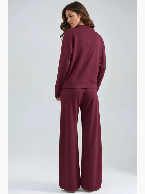 Felpa con zip modal touch e pantaloni a costine co-ord set hiccup - Kiabi Felpa con zip modal touch e pantaloni a costine co-ord set hiccup - Kiabi