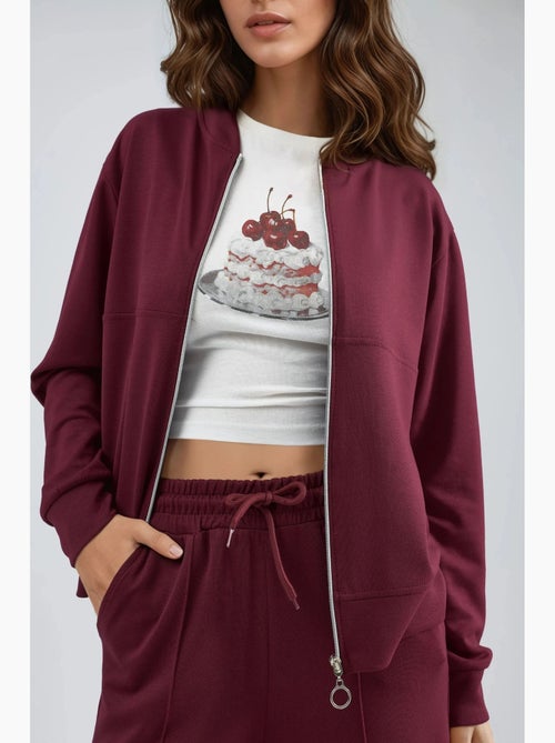 Felpa con zip modal touch e pantaloni a costine co-ord set hiccup - Kiabi Felpa con zip modal touch e pantaloni a costine co-ord set hiccup - Kiabi