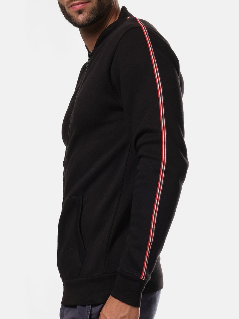 Felpa con zip Nero - Kiabi