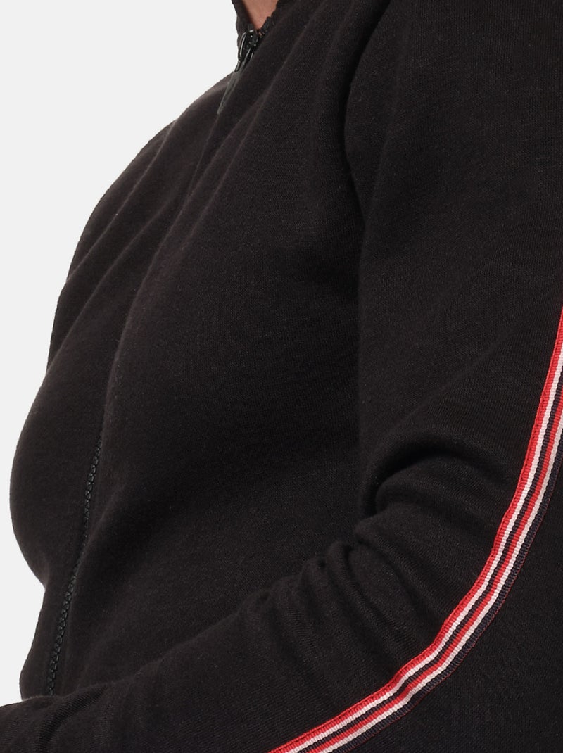 Felpa con zip Nero - Kiabi
