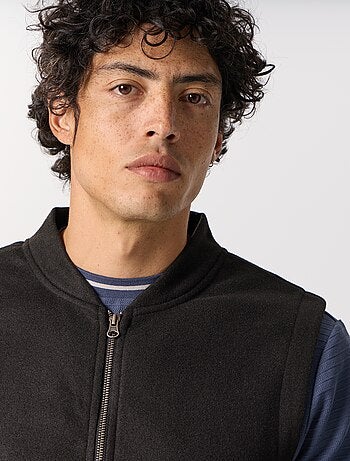 Felpa con zip senza maniche