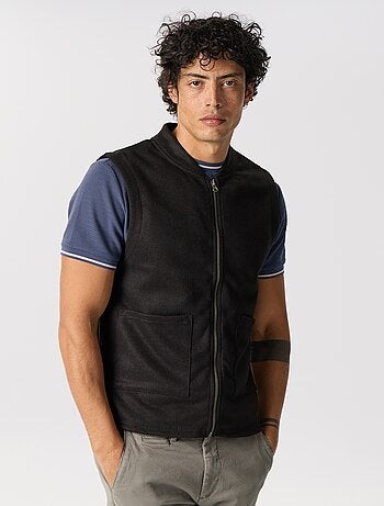 Felpa con zip senza maniche