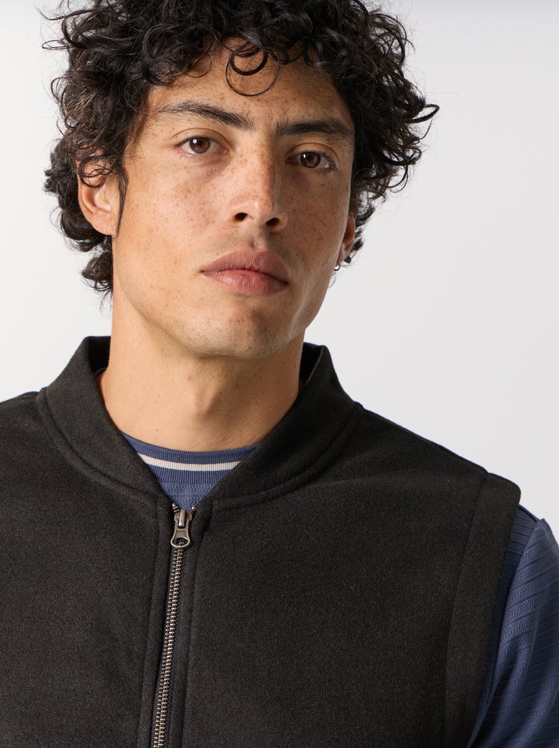 Felpa con zip senza maniche Nero - Kiabi