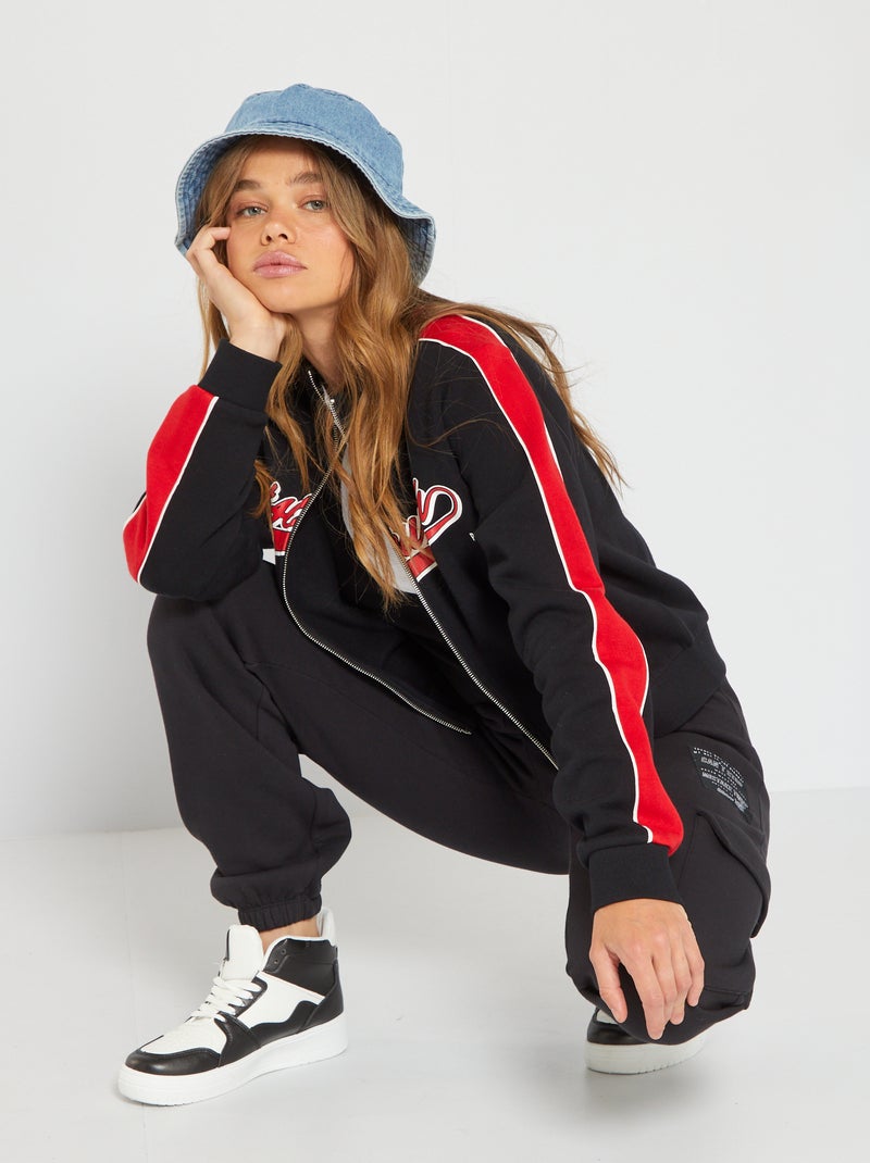 Felpa con zip stampato 'Pittsburgh' NERO - Kiabi