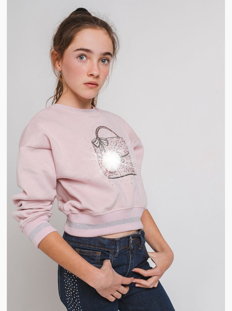 Felpa conguitos pompón sudadera Rosa - Kiabi