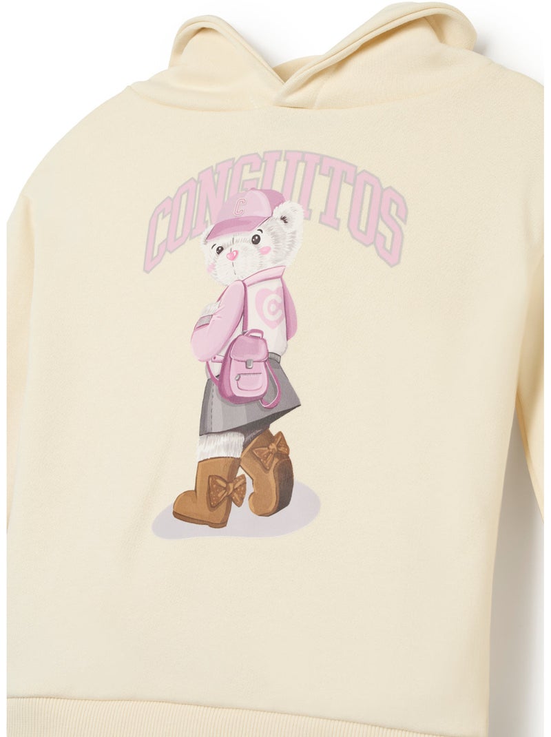 Felpa conguitos sudadera con logo animado Beige - Kiabi