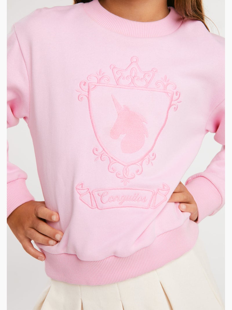 Felpa conguitos sudadera unicornio Rosa - Kiabi