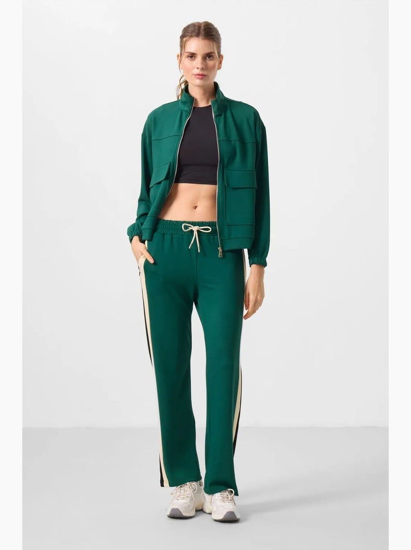 Felpa corta ampia con zip tommy Verde scuro - Kiabi