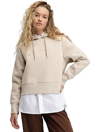 Felpa corta con cappuccio da donna donna jolla-w sand