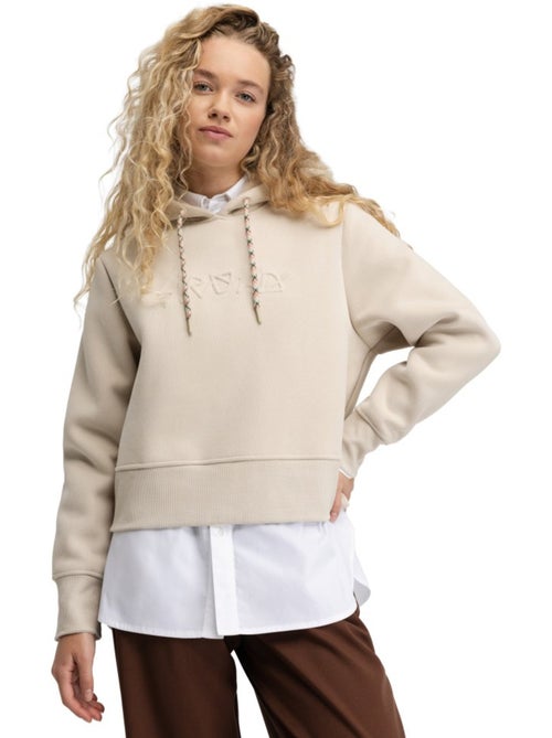 Felpa corta con cappuccio da donna donna jolla-w sand - Kiabi Felpa corta con cappuccio da donna donna jolla-w sand - Kiabi